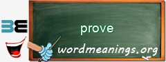 WordMeaning blackboard for prove
